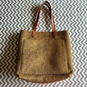 Madewell Transport Tote Autumn Gold Spotted Calf Hair NWT Crossbody Strap Incl